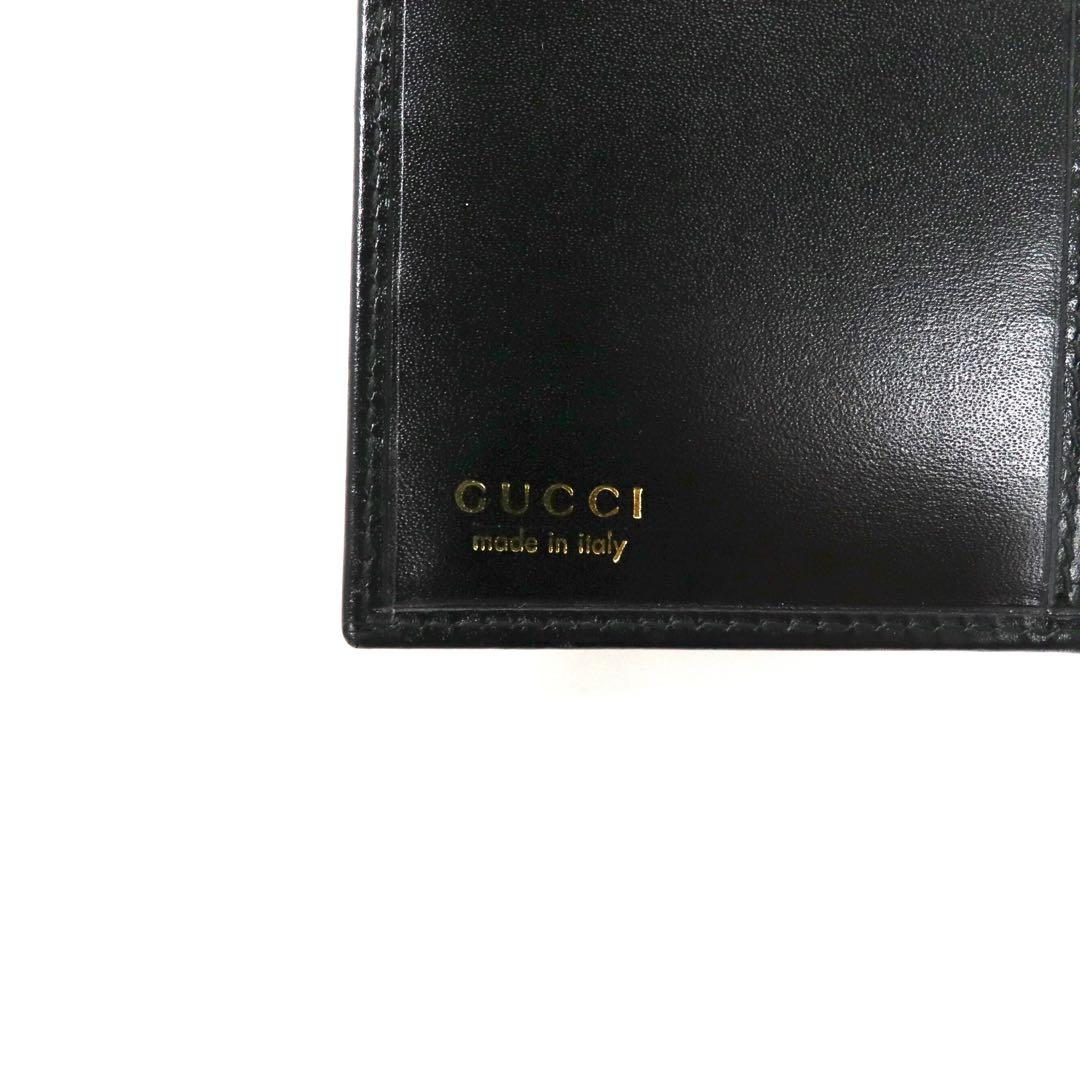 GUCCI long wallet black leather calfskin G logo metal fittings 035-2192-4841 Made in Italy