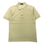 FRED PERRY Polo Shirt M Beige Cotton One Point Logo Embroidery