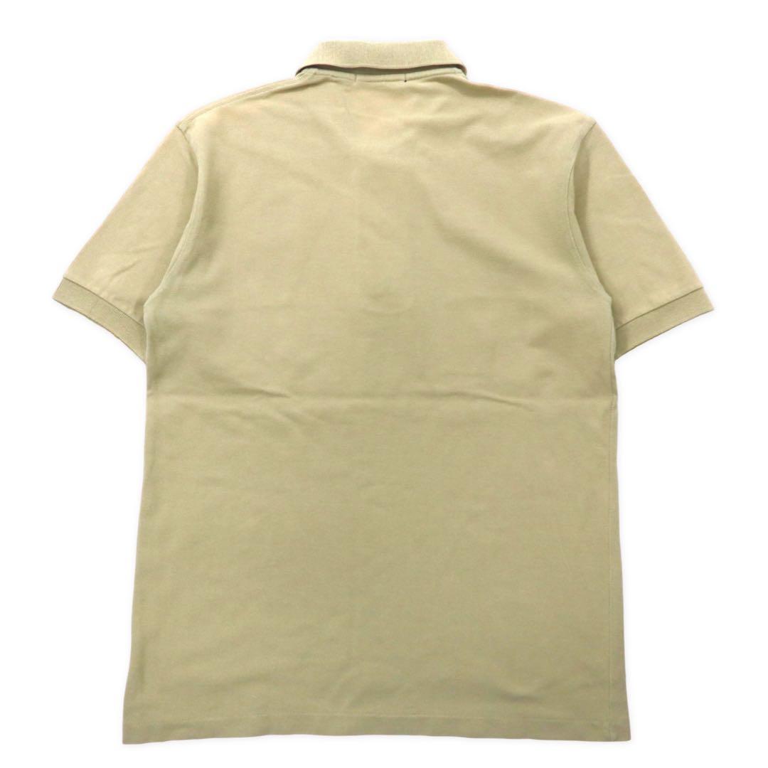 FRED PERRY Polo Shirt M Beige Cotton One Point Logo Embroidery