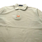 FRED PERRY Polo Shirt M Beige Cotton One Point Logo Embroidery