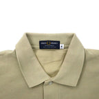 FRED PERRY Polo Shirt M Beige Cotton One Point Logo Embroidery