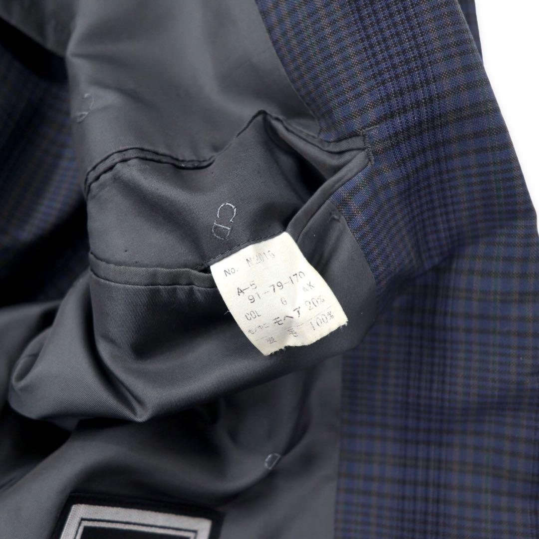 Christian Dior MONSIEUR 2B テーラードジャケット 91-79-170 ネイビー チェック ウール モヘア混 オールド 日本製