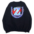 Hanes 90's Printed Sweatshirt M Black Cotton Brushed Back Zaino Back Print Made in Mexico