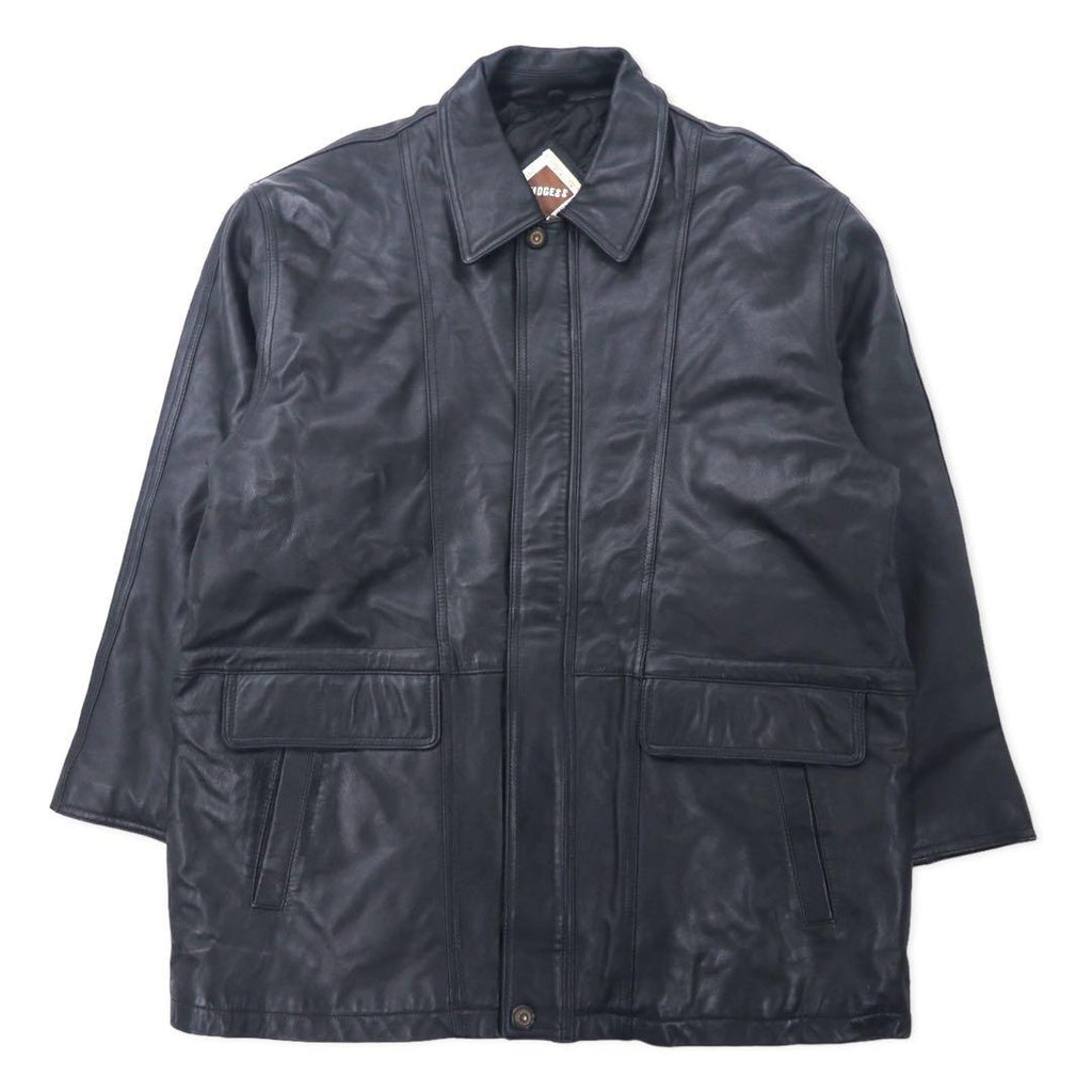 LMOGESS Lamb Leather Car Coat 3L Black Sheep Leather Quilted Liner Drawcord