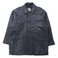 LMOGESS Lamb Leather Car Coat 3L Black Sheep Leather Quilted Liner Drawcord