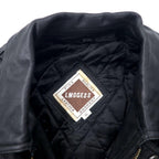 LMOGESS Lamb Leather Car Coat 3L Black Sheep Leather Quilted Liner Drawcord