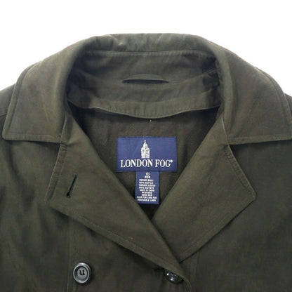 LONDON FOG Trench Coat 10 Brown Polyester Hood Detachable Liner Detachable