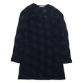 issey miyake 70's knit dress M black all over pattern acrylic asymmetric design deformation initial tag made in Japan