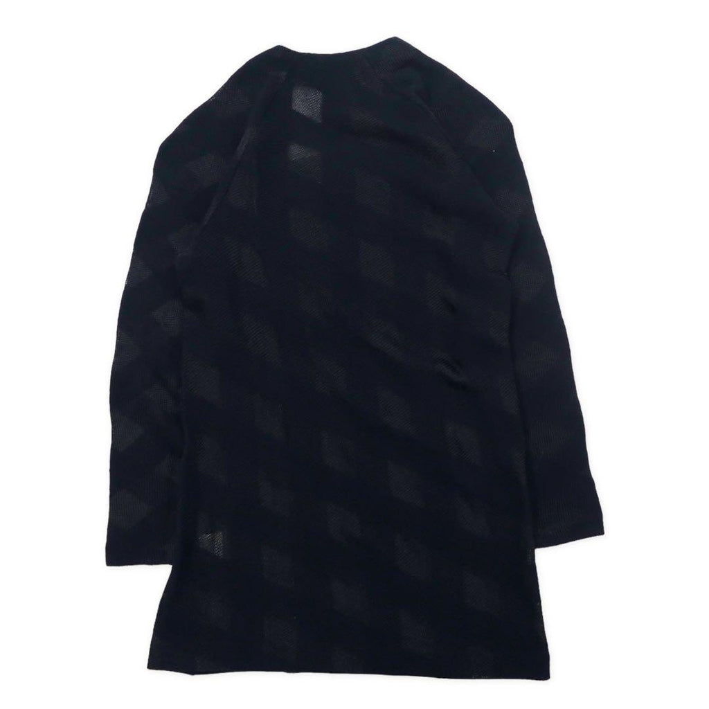 issey miyake 70's knit dress M black all over pattern acrylic asymmetric design deformation initial tag made in Japan
