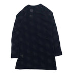 issey miyake 70's knit dress M black all over pattern acrylic asymmetric design deformation initial tag made in Japan