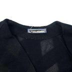 issey miyake 70's knit dress M black all over pattern acrylic asymmetric design deformation initial tag made in Japan