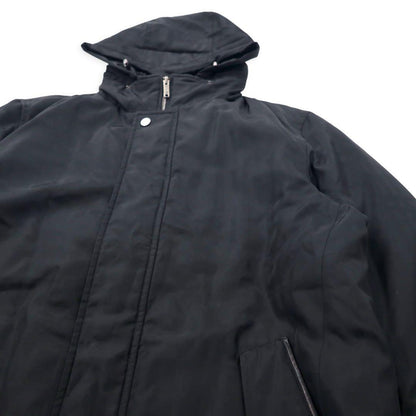 BURBERRY Shadow Check Down Jacket M Black Nova Check Hood Retractable BBN77-723-09