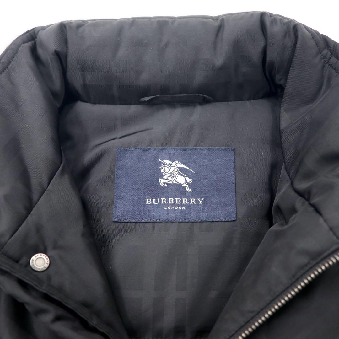 BURBERRY Shadow Check Down Jacket M Black Nova Check Hood Retractable BBN77-723-09