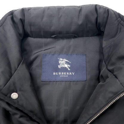 BURBERRY Shadow Check Down Jacket M Black Nova Check Hood Retractable BBN77-723-09