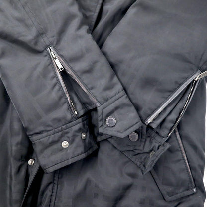 BURBERRY Shadow Check Down Jacket M Black Nova Check Hood Retractable BBN77-723-09