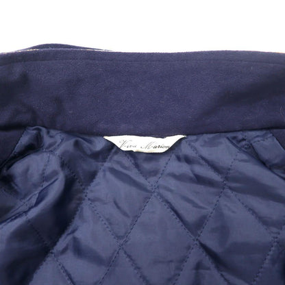 Viva Motion スカーフ柄 中綿 ボンバージャケット 9 ネイビー 総柄 キルティングライナー 日本製