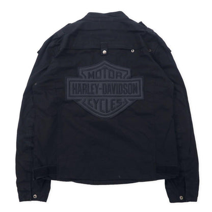 HARLEY DAVIDSON シングル ライダースジャケット M ブラック コットン バックロゴ