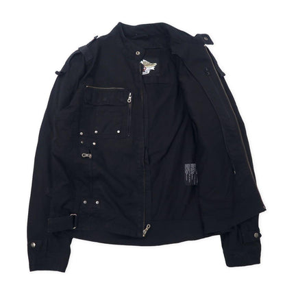 HARLEY DAVIDSON シングル ライダースジャケット M ブラック コットン バックロゴ