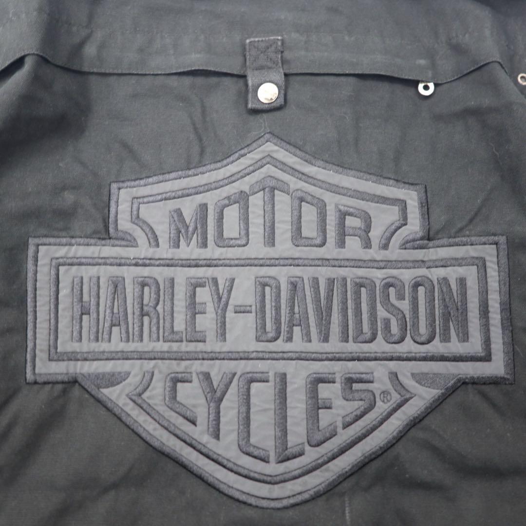 HARLEY DAVIDSON シングル ライダースジャケット M ブラック コットン バックロゴ