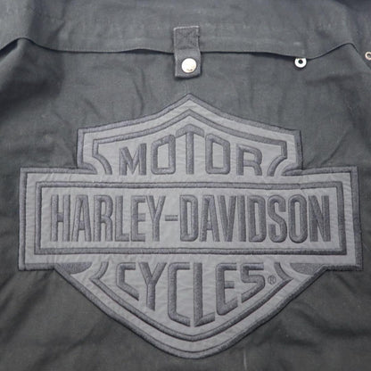HARLEY DAVIDSON シングル ライダースジャケット M ブラック コットン バックロゴ