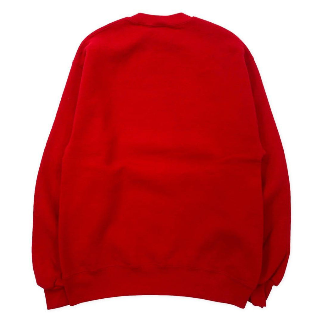 JERZEES Made in USA 90's Crew Neck Sweat M Red Cotton Brushed Back Band Bomsters