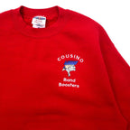 JERZEES Made in USA 90's Crew Neck Sweat M Red Cotton Brushed Back Band Bomsters