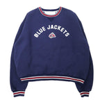 CCM CLASSICS リブライン スウェット XXL ネイビー コットン 裏起毛 NHL BLUE JACKETS ビッグサイズ