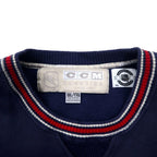CCM CLASSICS リブライン スウェット XXL ネイビー コットン 裏起毛 NHL BLUE JACKETS ビッグサイズ