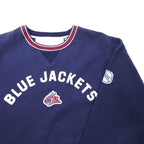 CCM CLASSICS リブライン スウェット XXL ネイビー コットン 裏起毛 NHL BLUE JACKETS ビッグサイズ