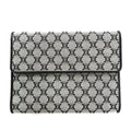 CELINE Trifold Wallet Gray Canvas Leather Macadam Pattern Monogram CE00/34 Made in Italy