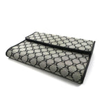 CELINE Trifold Wallet Gray Canvas Leather Macadam Pattern Monogram CE00/34 Made in Italy