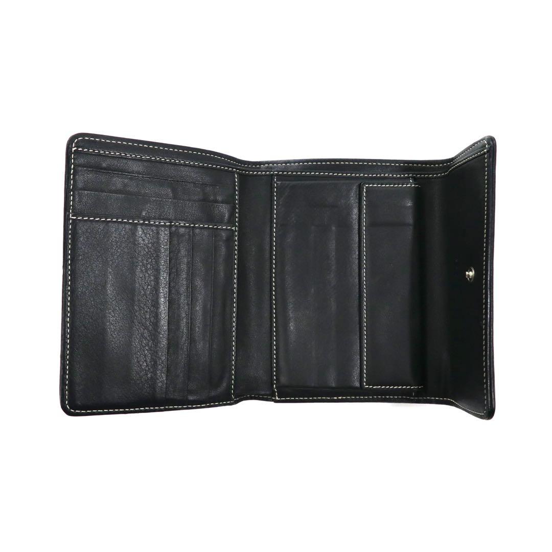 CELINE Trifold Wallet Gray Canvas Leather Macadam Pattern Monogram CE00/34 Made in Italy