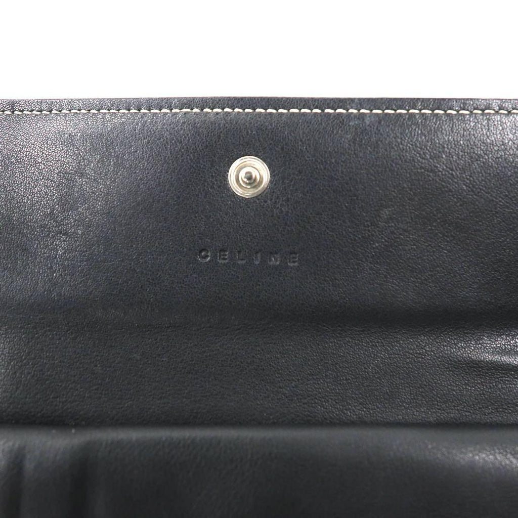 CELINE Trifold Wallet Gray Canvas Leather Macadam Pattern Monogram CE00/34 Made in Italy