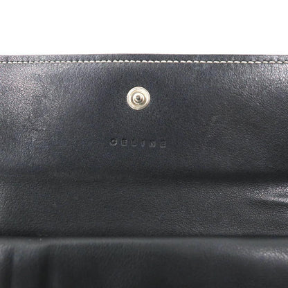 CELINE 3つ折り財布 グレー キャンバス レザー マカダム柄 モノグラム CE00/34 イタリア製