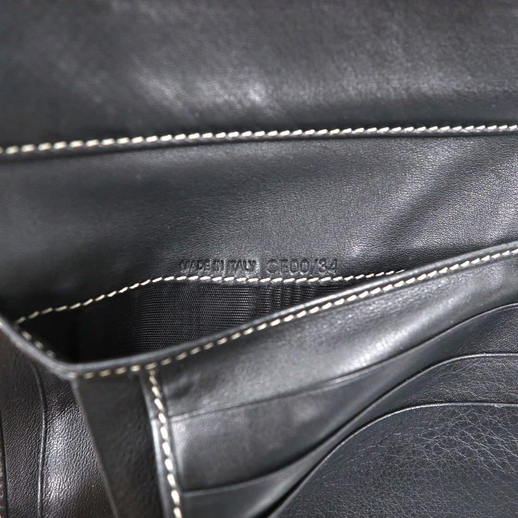 CELINE Trifold Wallet Gray Canvas Leather Macadam Pattern Monogram CE00/34 Made in Italy