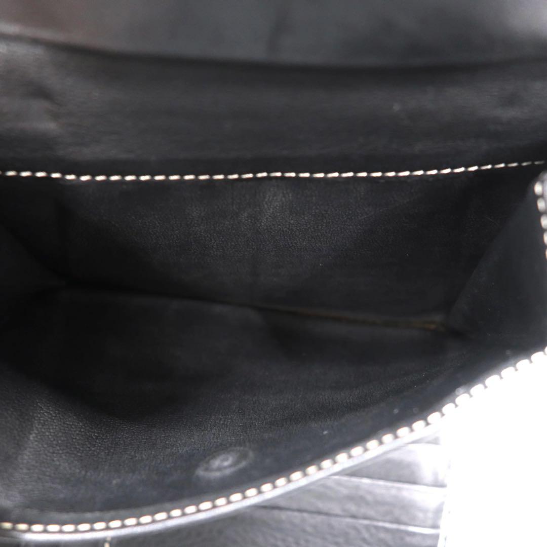 CELINE 3つ折り財布 グレー キャンバス レザー マカダム柄 モノグラム CE00/34 イタリア製