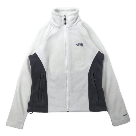 THE NORTH FACE フルジップ フリースジャケット S ホワイト ポリエステル ワンポイントロゴ刺繍 TKA200