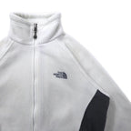 THE NORTH FACE Full Zip Fleece Jacket S White Polyester One Point Logo Embroidery TKA200