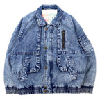 BOBSON 90年代 デニム ボンバージャケット M ブルー ケミカルウォッシュ