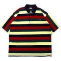 LACOSTE Made in France 80's Border Polo Shirt XXL Multicolor Cotton Big Size