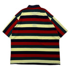 LACOSTE Made in France 80's Border Polo Shirt XXL Multicolor Cotton Big Size