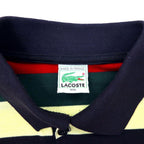 LACOSTE Made in France 80's Border Polo Shirt XXL Multicolor Cotton Big Size
