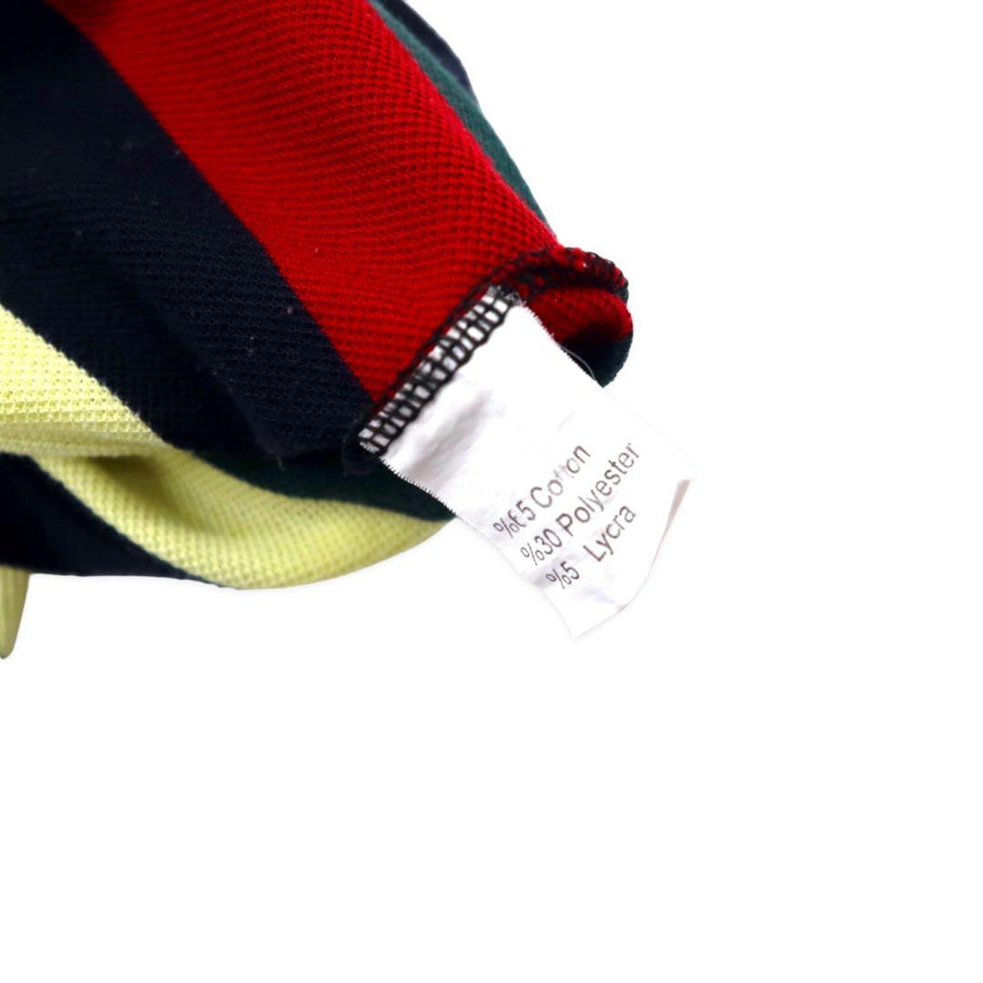 LACOSTE Made in France 80's Border Polo Shirt XXL Multicolor Cotton Big Size