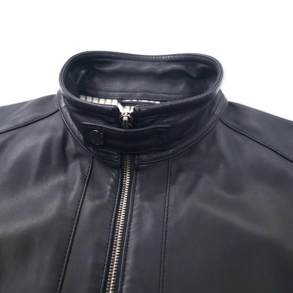EDIFICE Single Riders Jacket Lamb Leather Jacket 38 Black Sheep Leather Double Zip