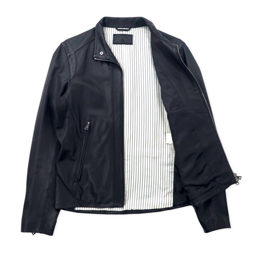 EDIFICE Single Riders Jacket Lamb Leather Jacket 38 Black Sheep Leather Double Zip