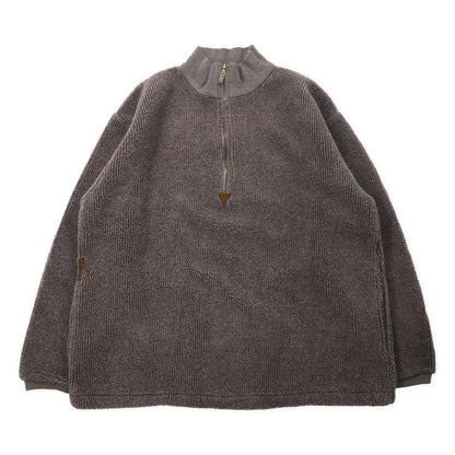 LLBean Made in USA 80's Half Zip Boa Fleece Jacket L Gray Acrylic Triangle Tag X808 Big Size