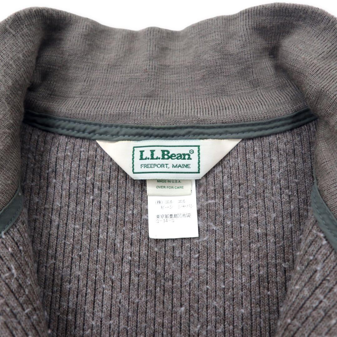 LLBean Made in USA 80's Half Zip Boa Fleece Jacket L Gray Acrylic Triangle Tag X808 Big Size