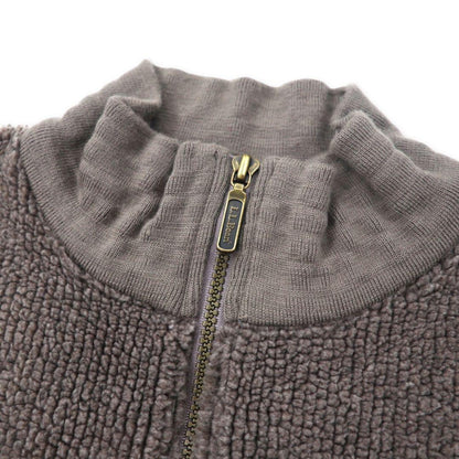 LLBean Made in USA 80's Half Zip Boa Fleece Jacket L Gray Acrylic Triangle Tag X808 Big Size