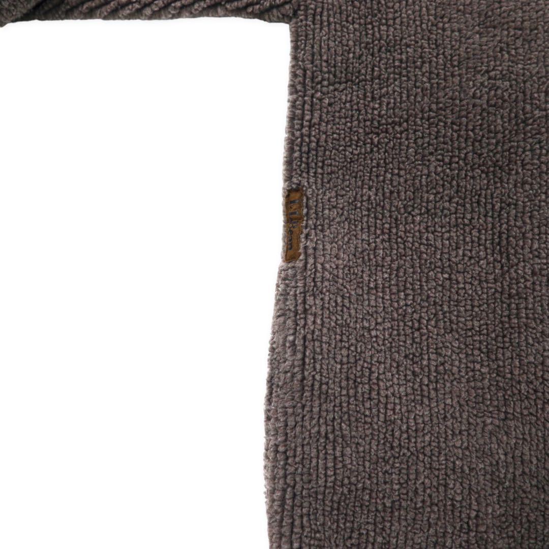 LLBean Made in USA 80's Half Zip Boa Fleece Jacket L Gray Acrylic Triangle Tag X808 Big Size