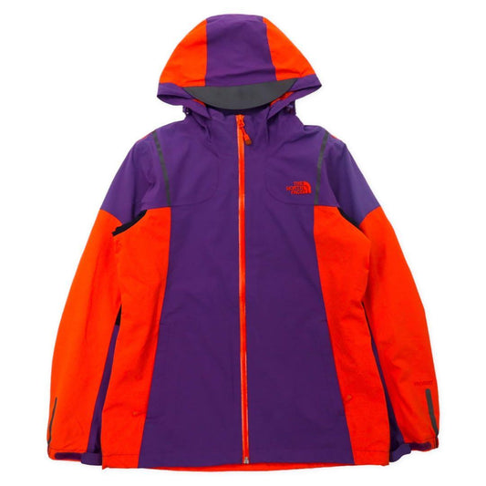 THE NORTH FACE ソフトシェルパーカー M パープル オレンジ ナイロン HYVENT 防水 透湿 ロゴ刺繍 止水ジップ